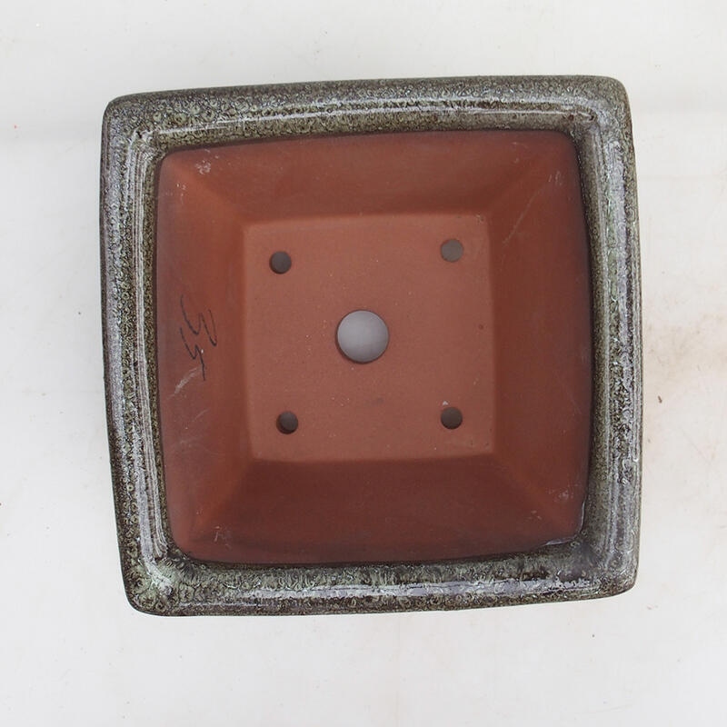 Cuenco bonsái 14,5 x 14,5 x 8,5 cm, color marrón