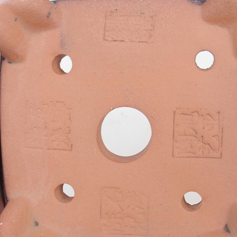 Cuenco bonsái 14,5 x 14,5 x 8,5 cm, color burdeos