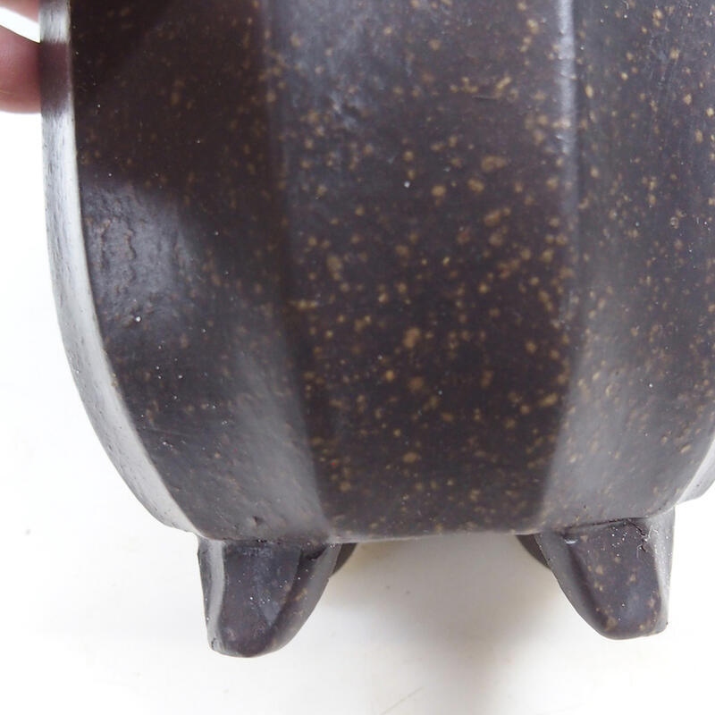 Cuenco bonsái 14 x 14 x 15 cm, color ocre parduzco