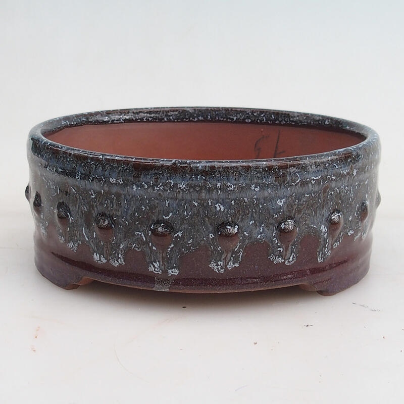 Cuenco bonsái 14 x 14 x 5,5 cm, color gris burdeos