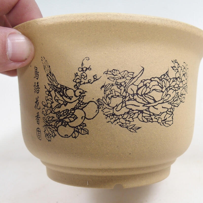 Cuenco bonsái 14 x 14 x 9 cm, color ocre