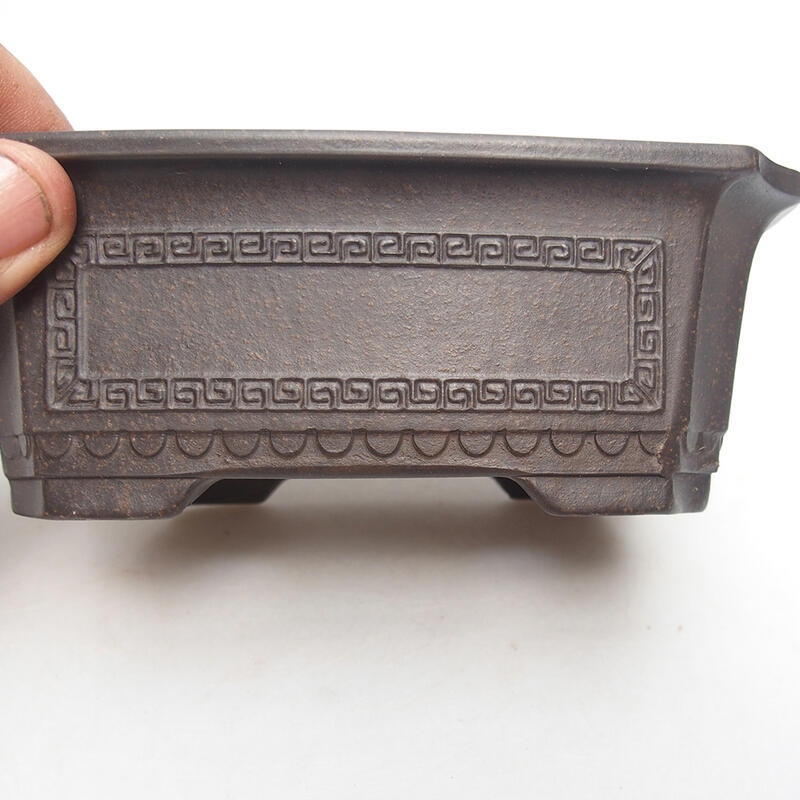 Cuenco bonsái 15,5 x 10,5 x 5,5 cm, color marrón ocre