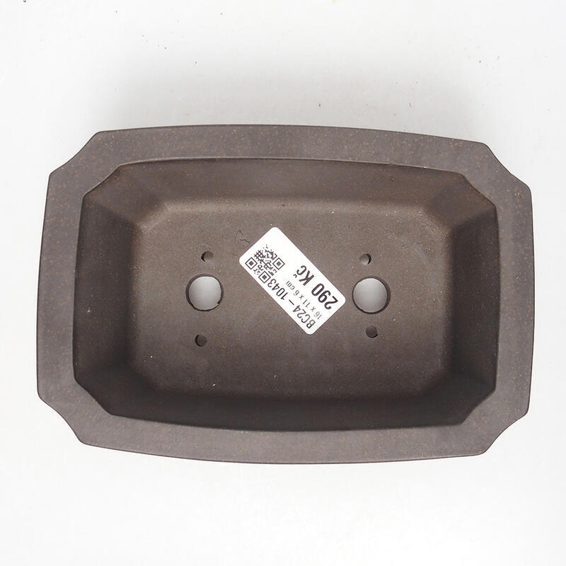 Cuenco bonsái 15,5 x 10,5 x 5,5 cm, color marrón ocre