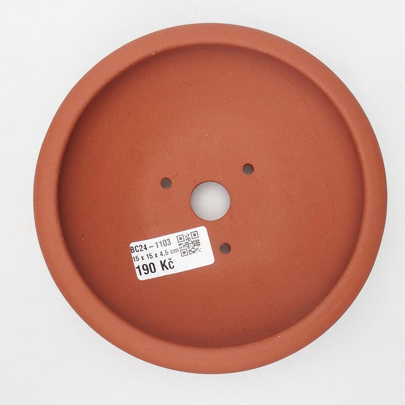 Cuenco para bonsái 15,5 x 15,5 x 4,5 cm, color teja