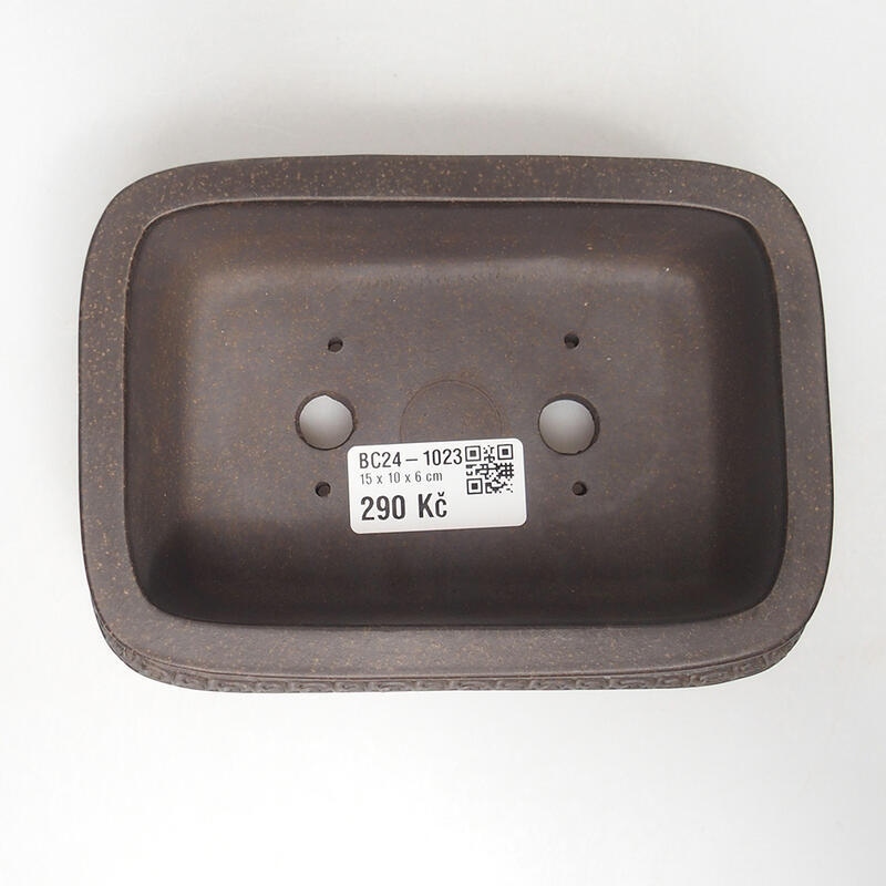 Cuenco bonsái 15 x 10,5 x 5,5 cm, color marrón ocre