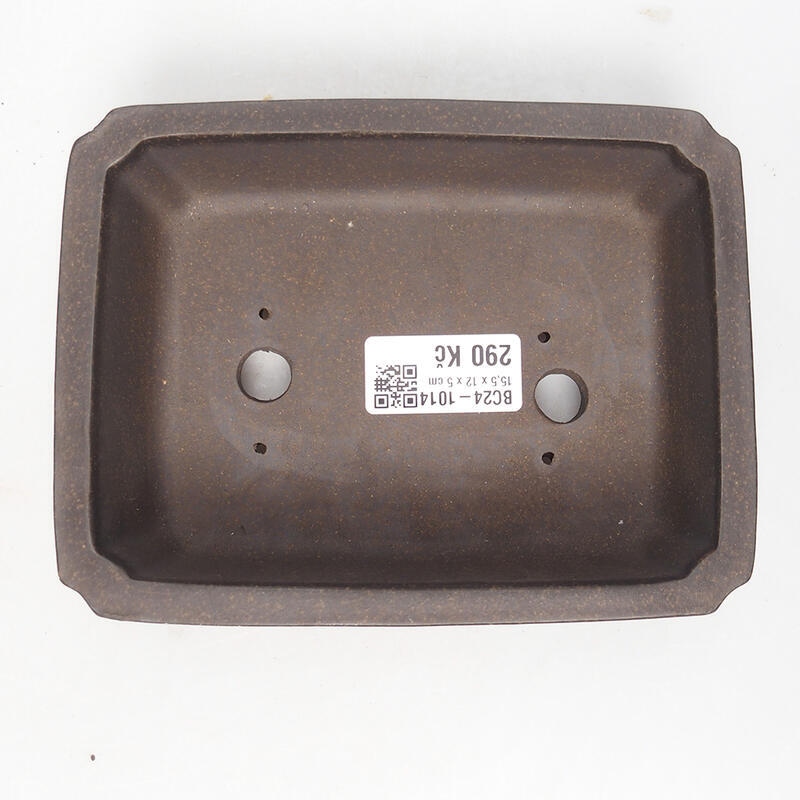 Cuenco bonsái 15 x 11,5 x 4,5 cm, color marrón ocre