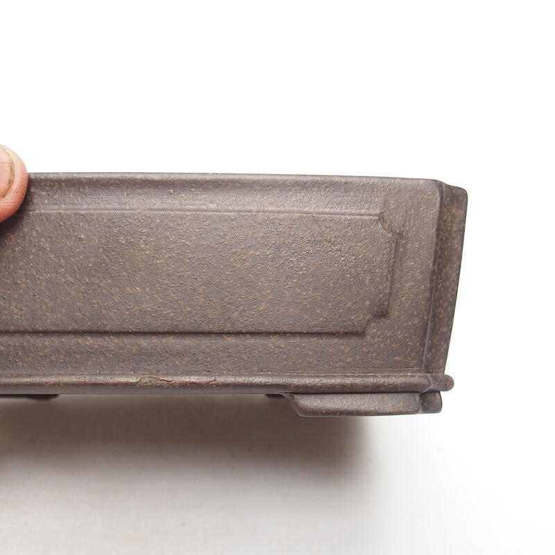 Cuenco bonsái 15 x 11,5 x 4,5 cm, color marrón ocre