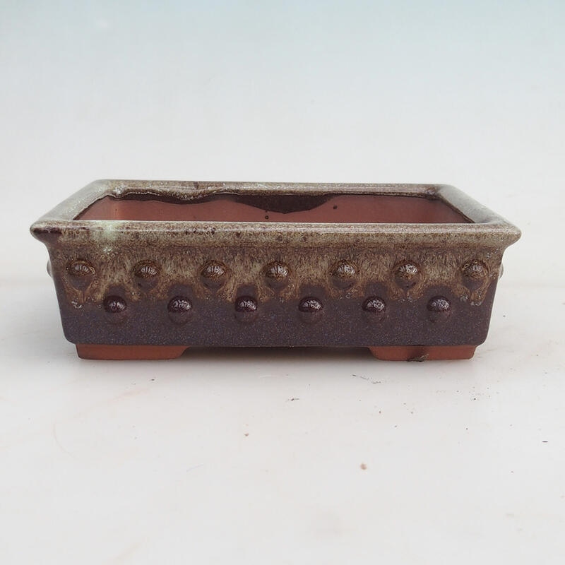 Cuenco bonsái 15 x 11 x 4,5 cm, color marrón burdeos