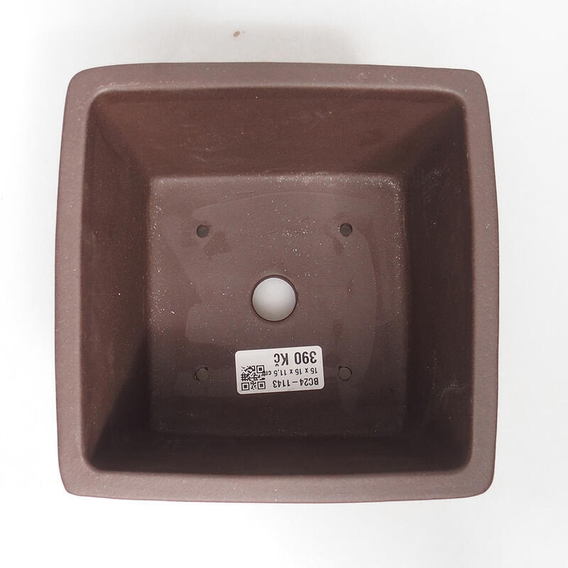 Cuenco bonsái 15 x 15 x 11,5 cm, color marrón