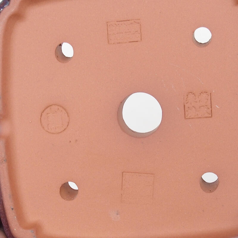 Cuenco para bonsái 15 x 15 x 4,5 cm, color marrón burdeos