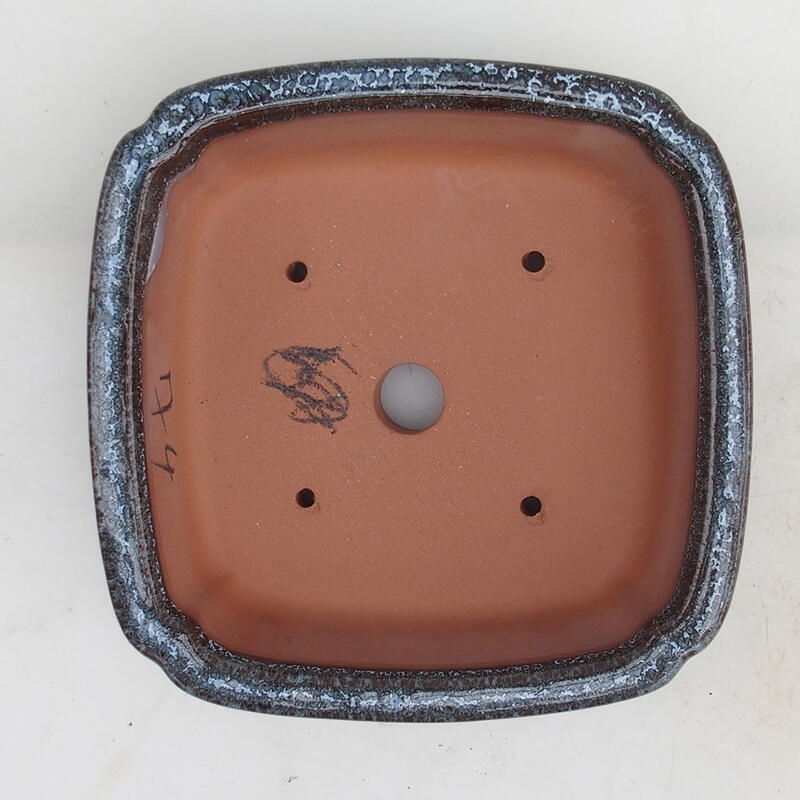 Cuenco bonsái 15 x 15 x 4,5 cm, color gris burdeos