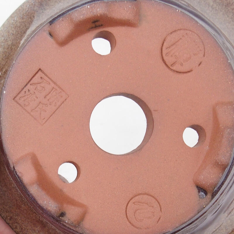 Cuenco bonsái 15 x 15 x 7 cm, color marrón burdeos