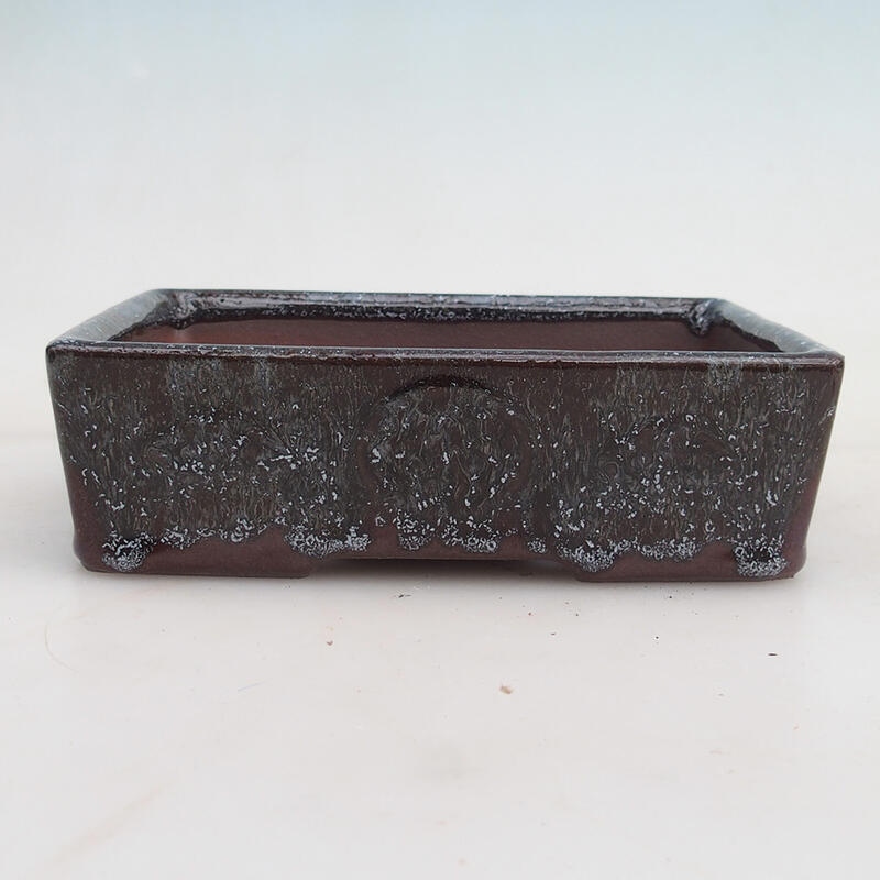 Cuenco bonsái 16 x 11,5 x 4,5 cm, color gris burdeos