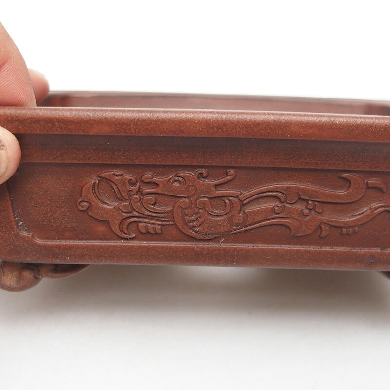 Cuenco para bonsái 17,5 x 13,5 x 5,5 cm, color marrón