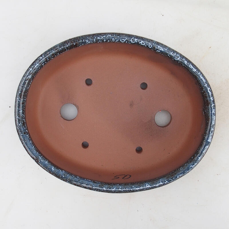 Cuenco bonsái 18,5 x 14,5 x 4,5 cm, color blanco burdeos