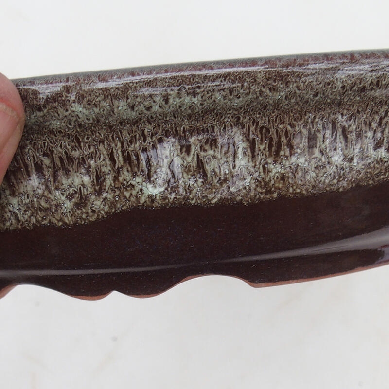 Cuenco bonsái 18,5 x 15 x 4,5 cm, color marrón