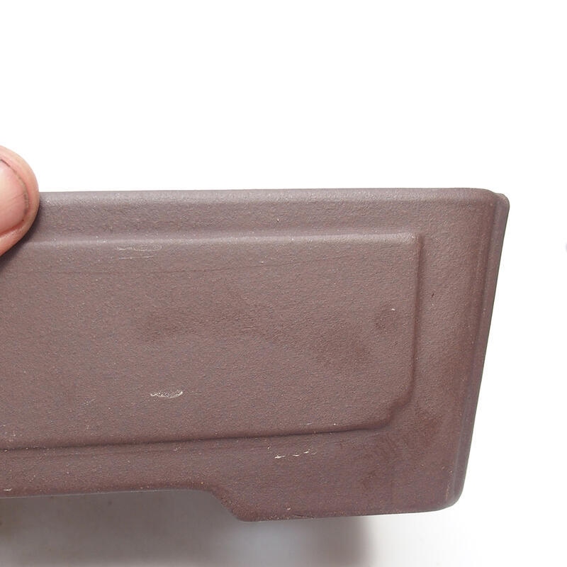 Cuenco bonsái 19,5 x 14,5 x 6,5 cm, color marrón