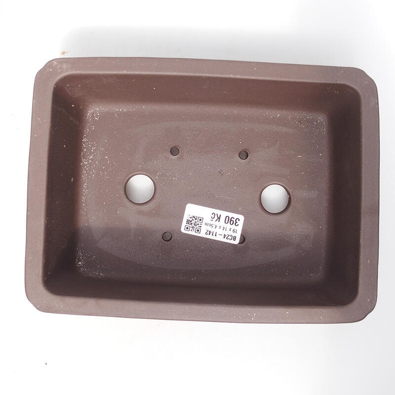 Cuenco bonsái 19,5 x 14,5 x 6,5 cm, color marrón