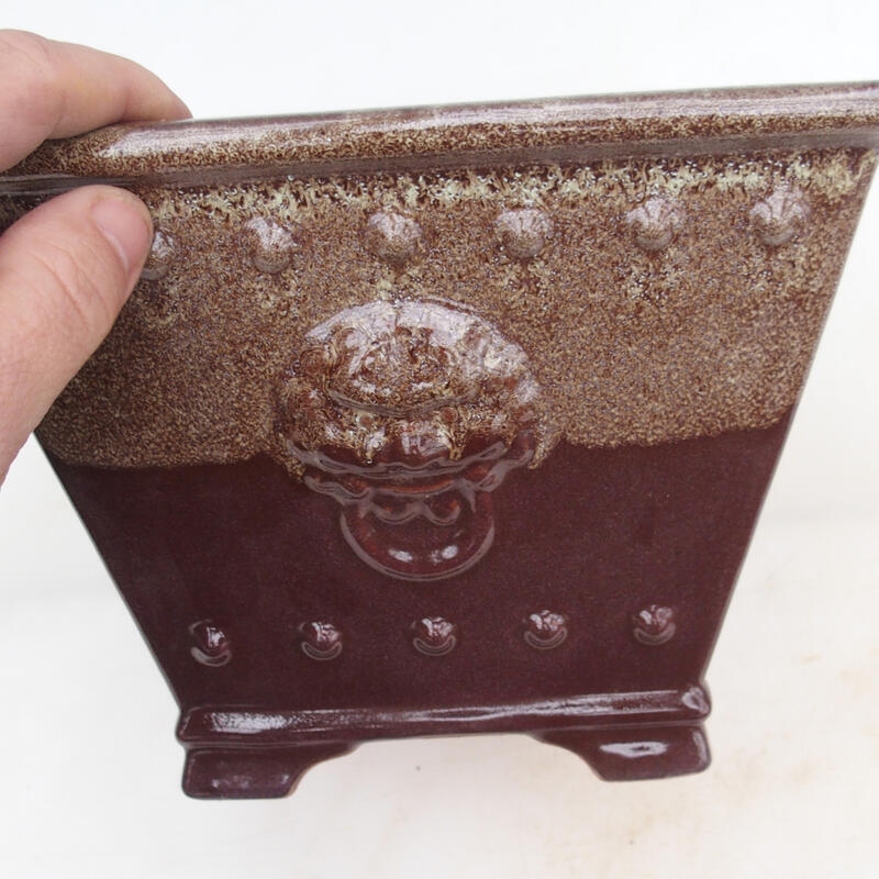 Cuenco bonsái 20 x 20 x 15,5 cm, marrón