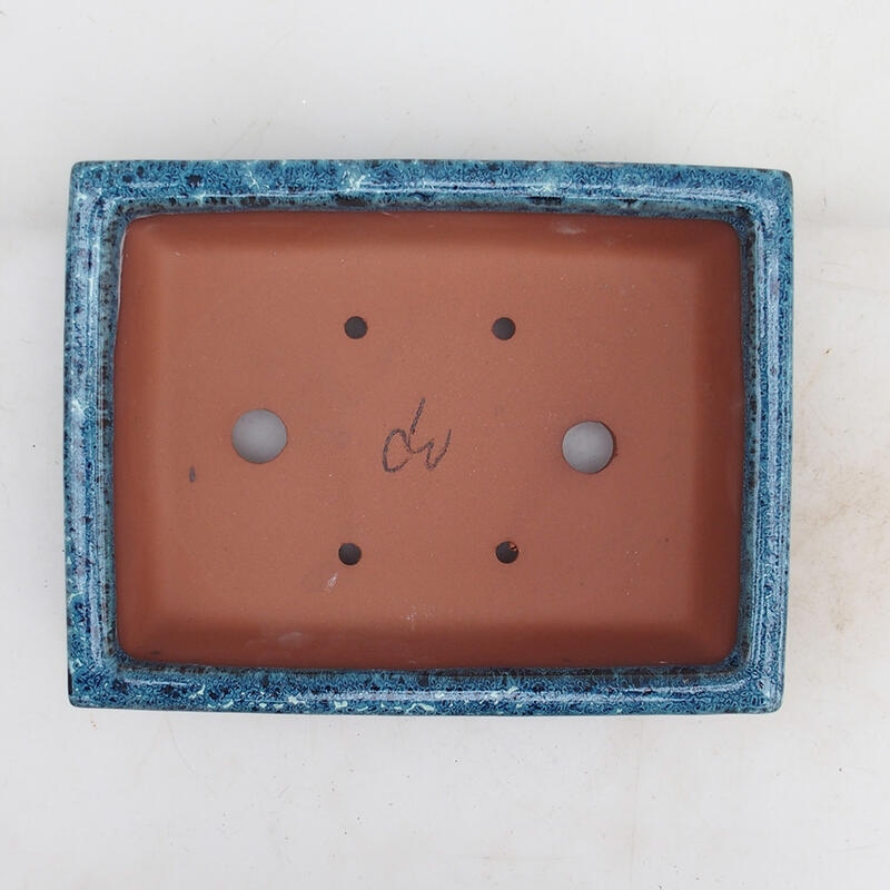 Cuenco bonsái 21,5 x 16 x 5 cm, color azul-blanco