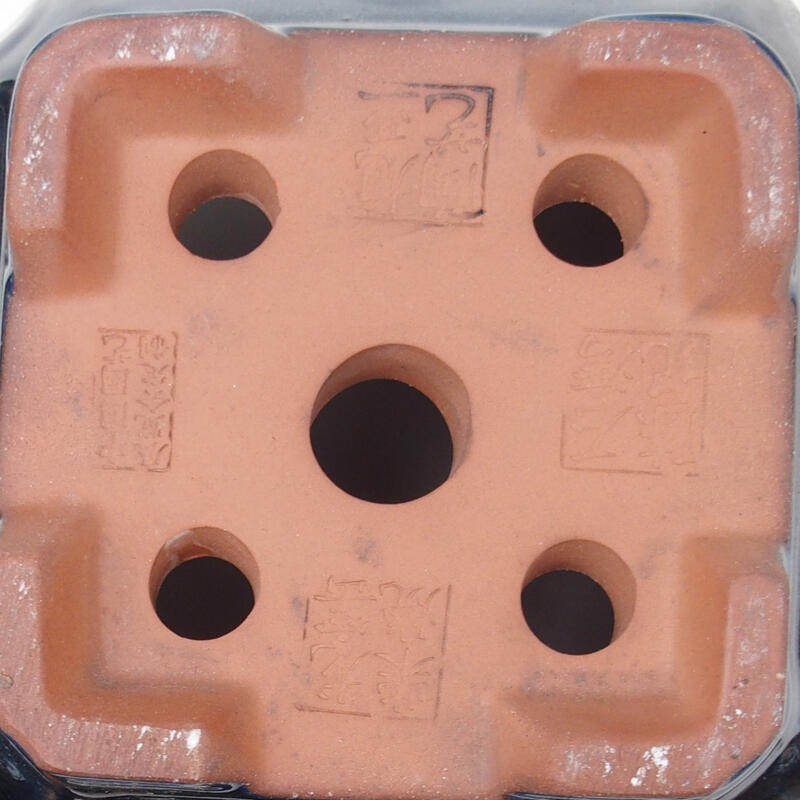 Cuenco para bonsái 21,5 x 21,5 x 15 cm, color azul