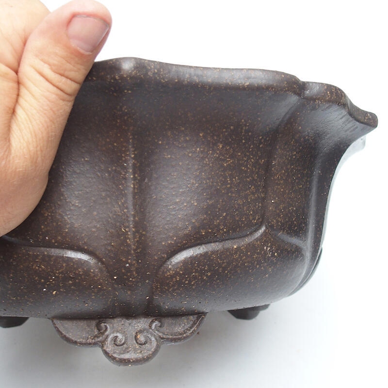 Cuenco bonsái 30 x 30 x 12 cm, color ocre parduzco