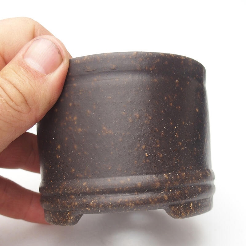 Cuenco bonsái 7,5 x 7,5 x 6,5 cm, color marrón ocre