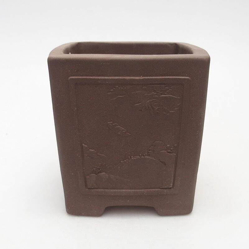 Cuenco bonsái 9,5 x 9,5 x 10 cm, color marrón