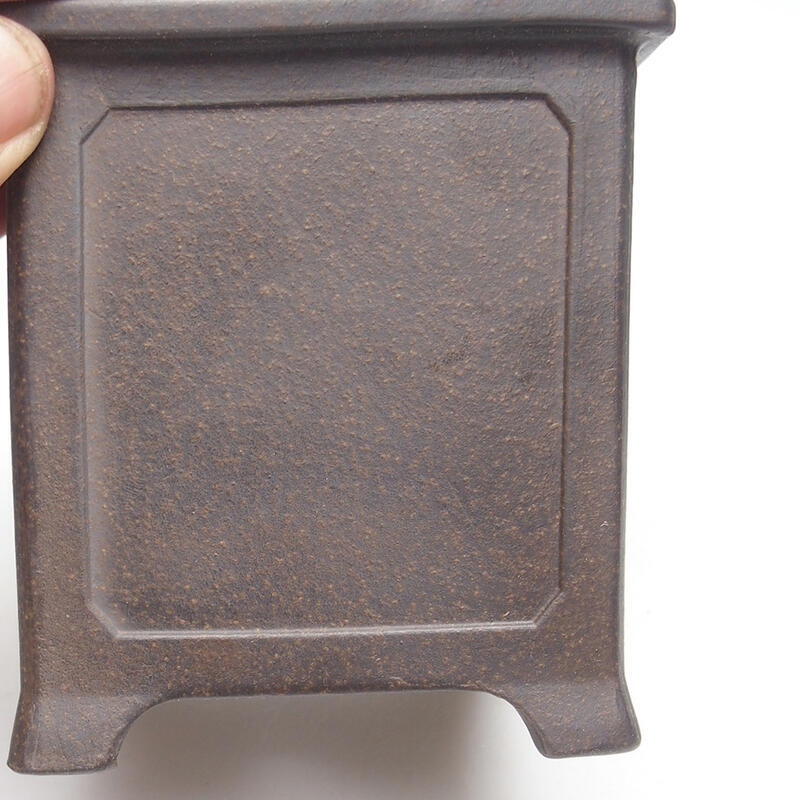 Cuenco bonsái 9,5 x 9,5 x 10 cm, color marrón ocre