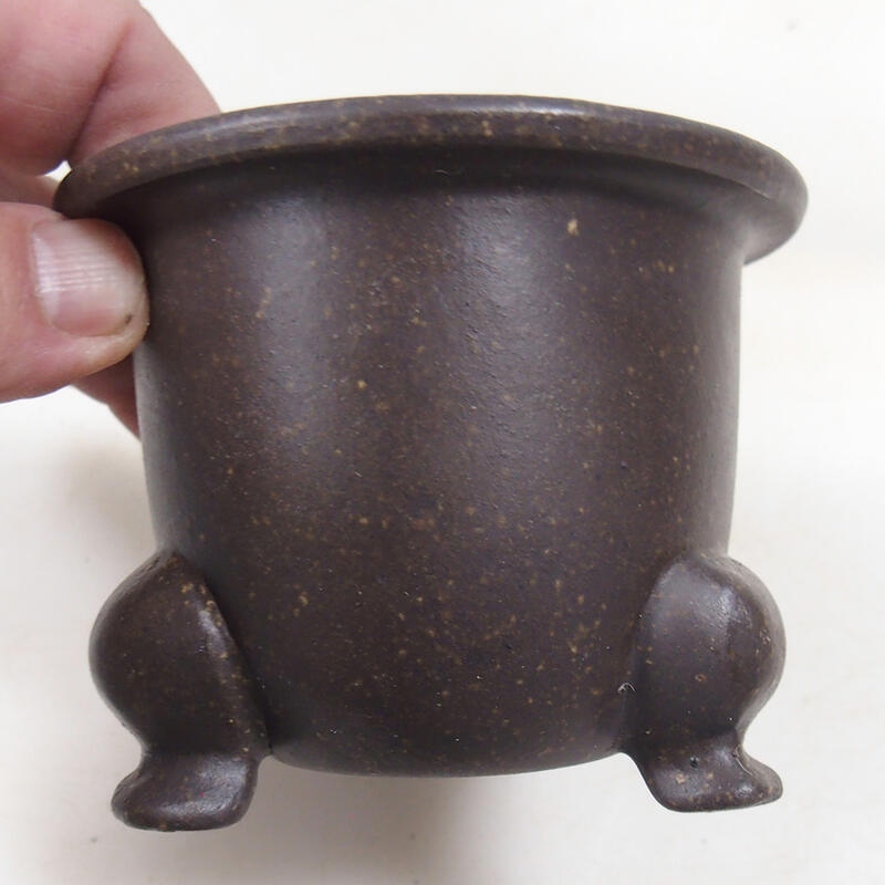 Cuenco bonsái 9,5 x 9,5 x 7,5 cm, color marrón ocre