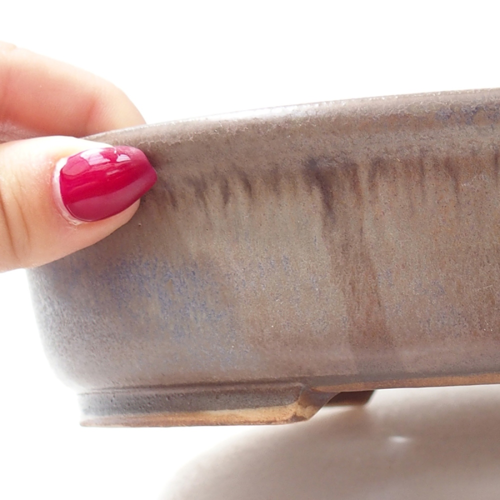 Cuenco bonsái de cerámica 21 x 19 x 5 cm, color azul