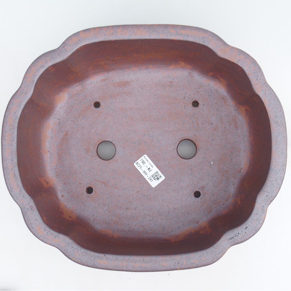 Cuenco bonsái de cerámica 31,5 x 27,5 x 10 cm, color metálico