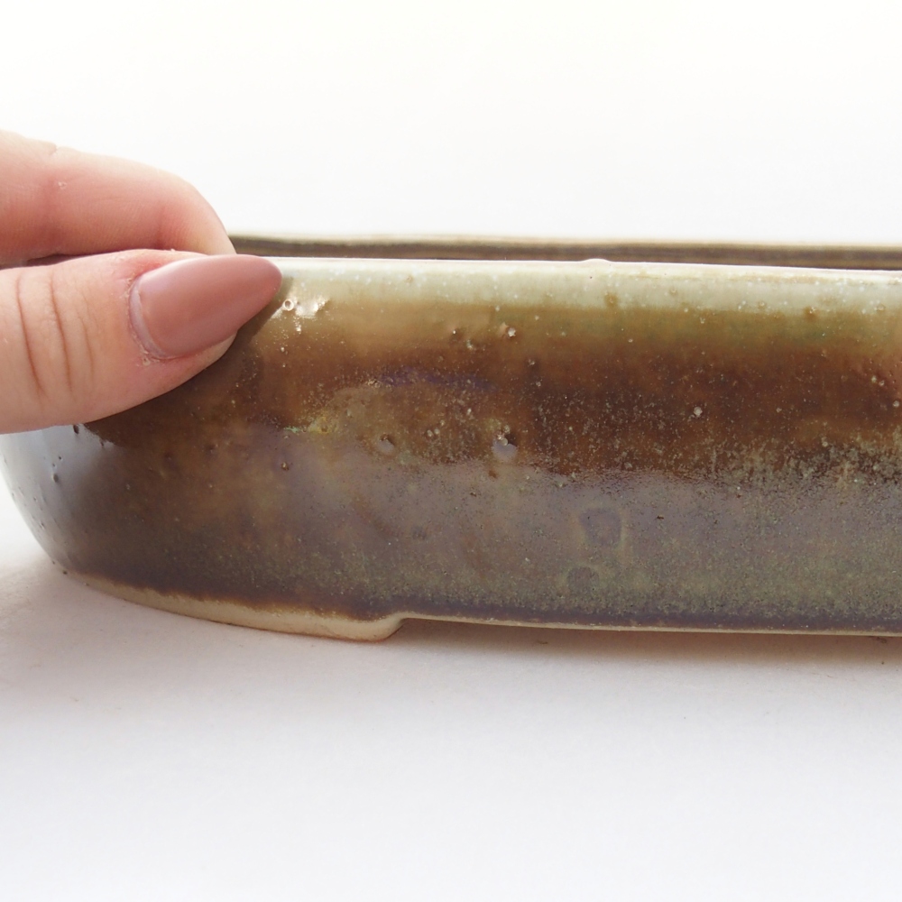 Cuenco bonsái de cerámica 27 x 21 x 5 cm, verde