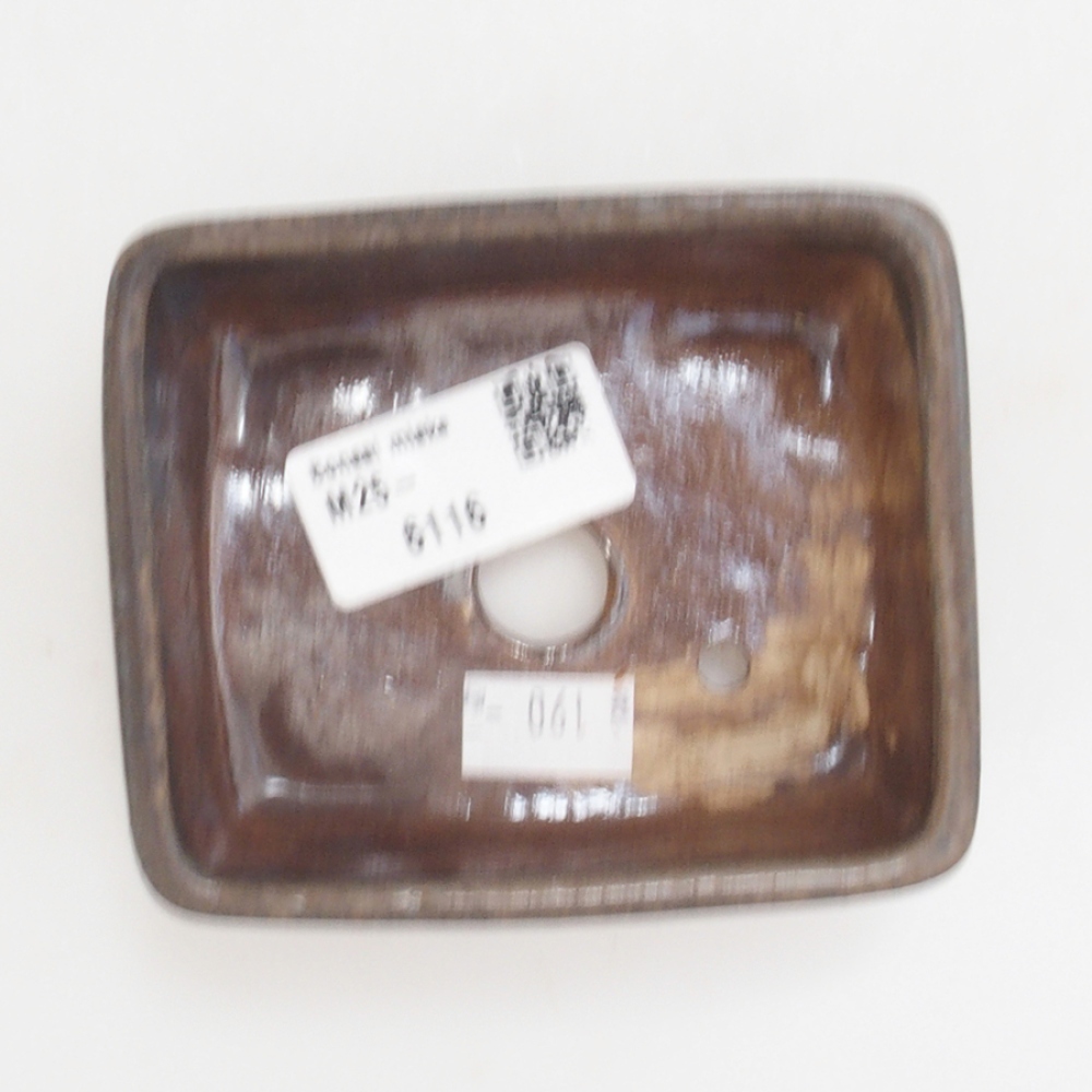 Cuenco bonsái de cerámica 10 x 8,5 x 4 cm, marrón