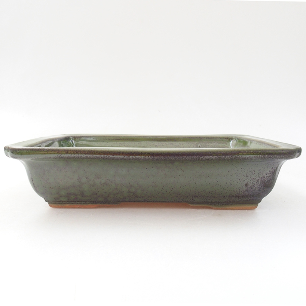 Cuenco bonsái de cerámica 17,5 x 13 x 4 cm, verde