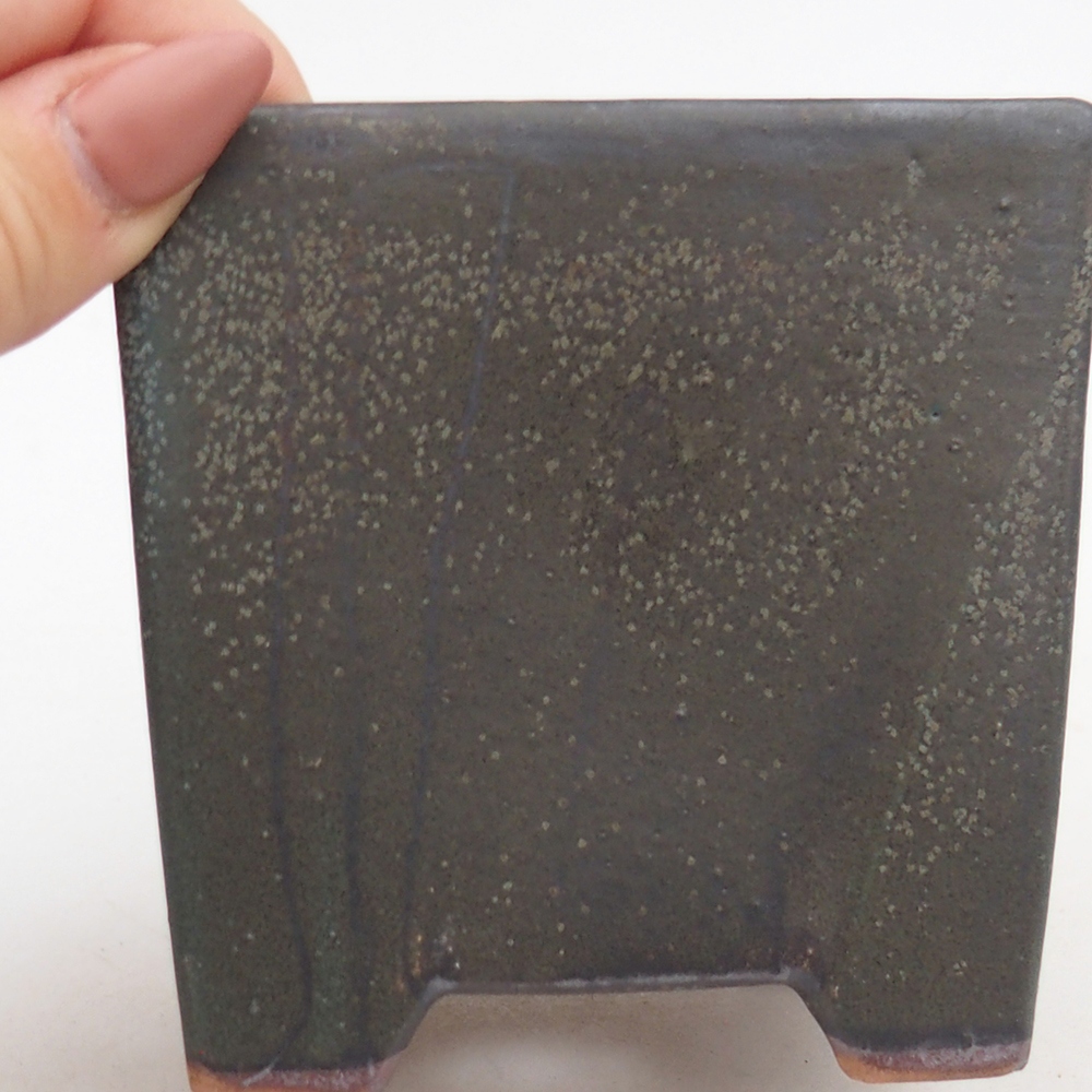 Cuenco bonsái de cerámica 9 x 9 x 8,5 cm, gris