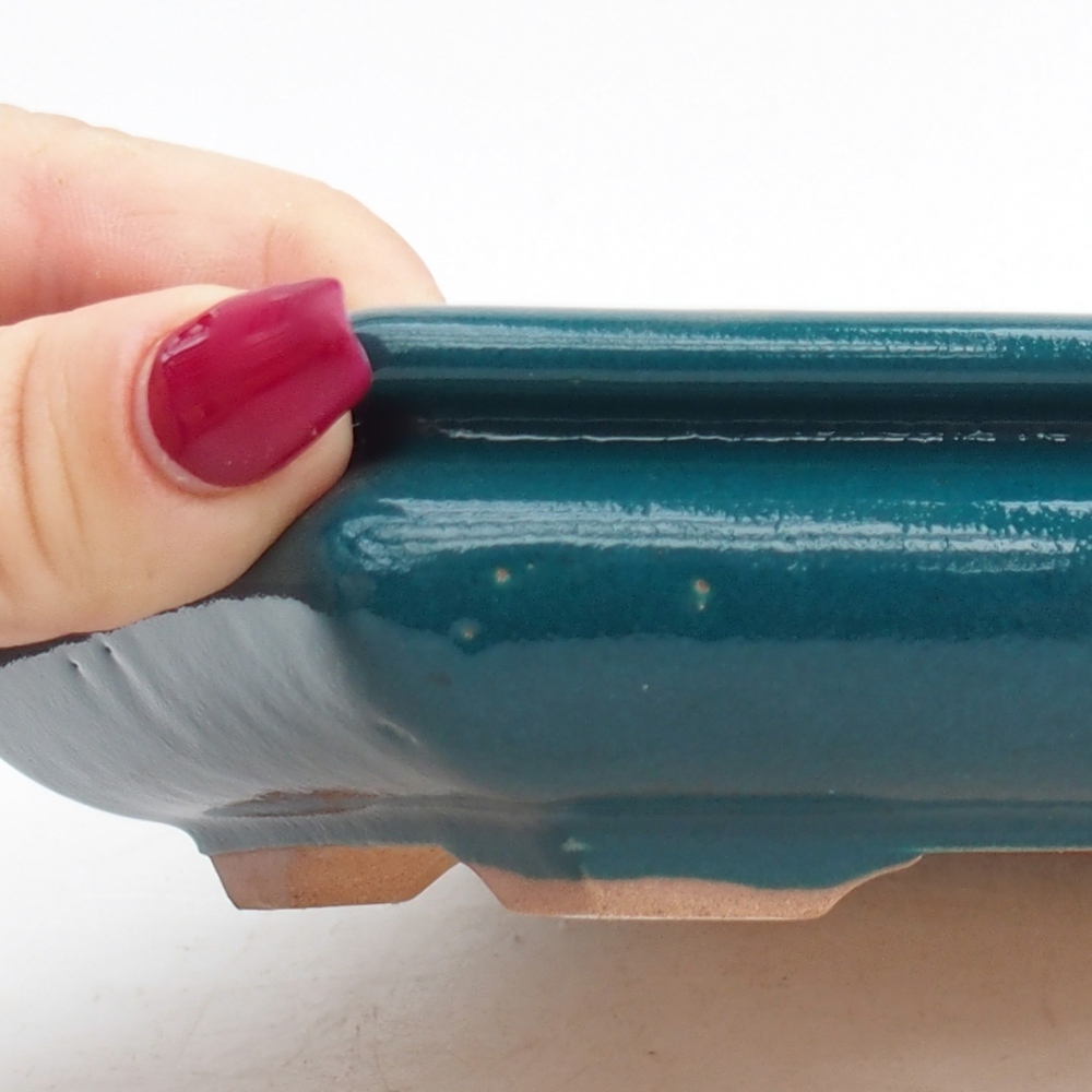 Cuenco bonsái de cerámica 20 x 17,5 x 4 cm, verde