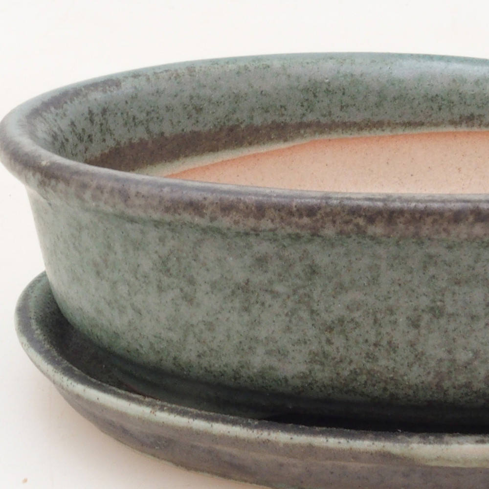 Bonsai cuenco + platillo H04 - verde