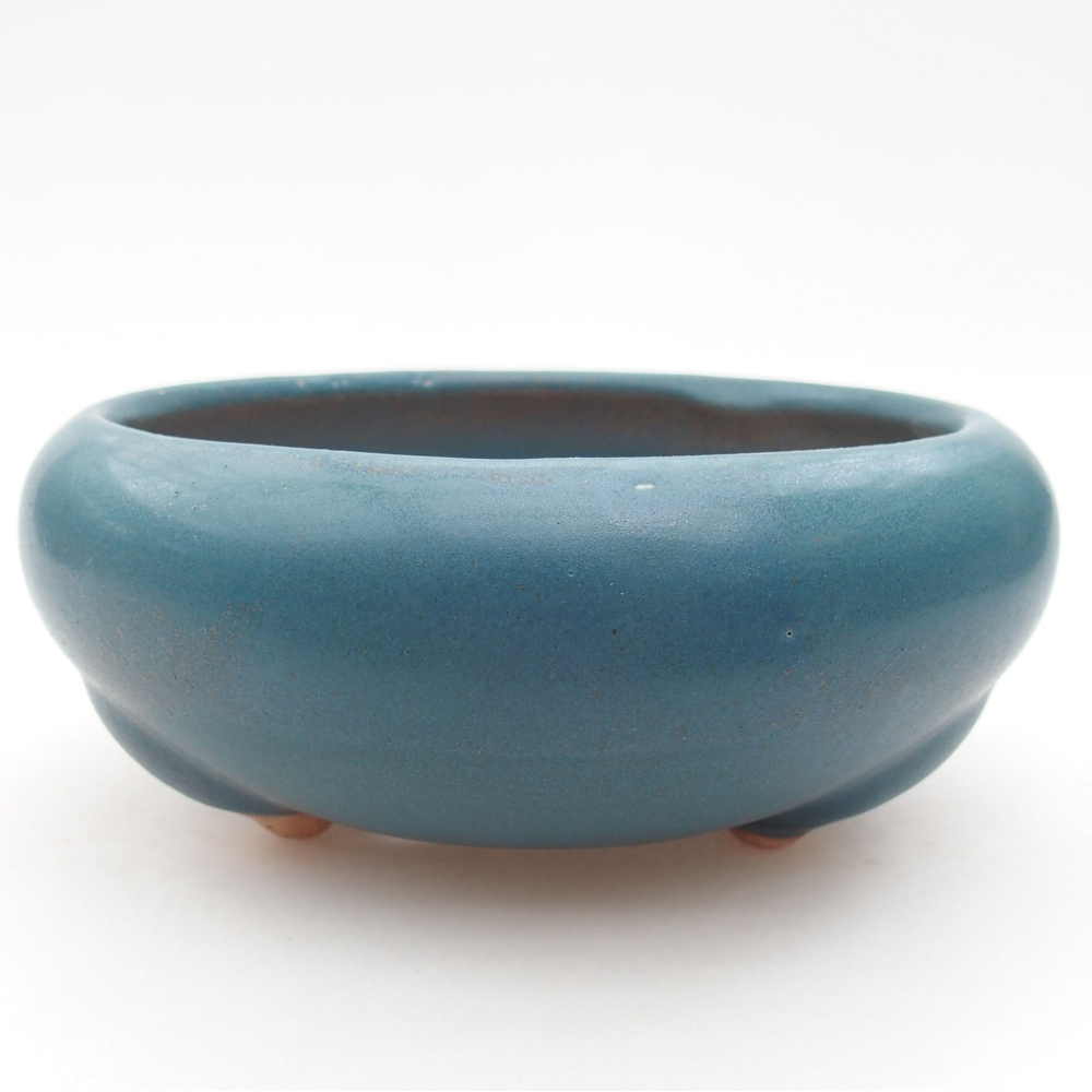 Cuenco bonsái de cerámica 14 x 14 x 6,5 cm, color azul