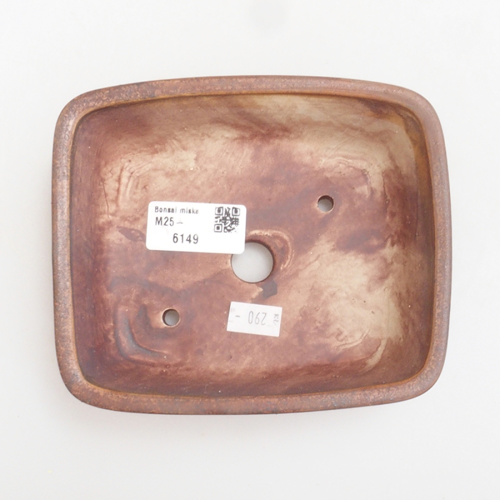 Cuenco bonsái de cerámica 10 x 8,5 x 4 cm, marrón
