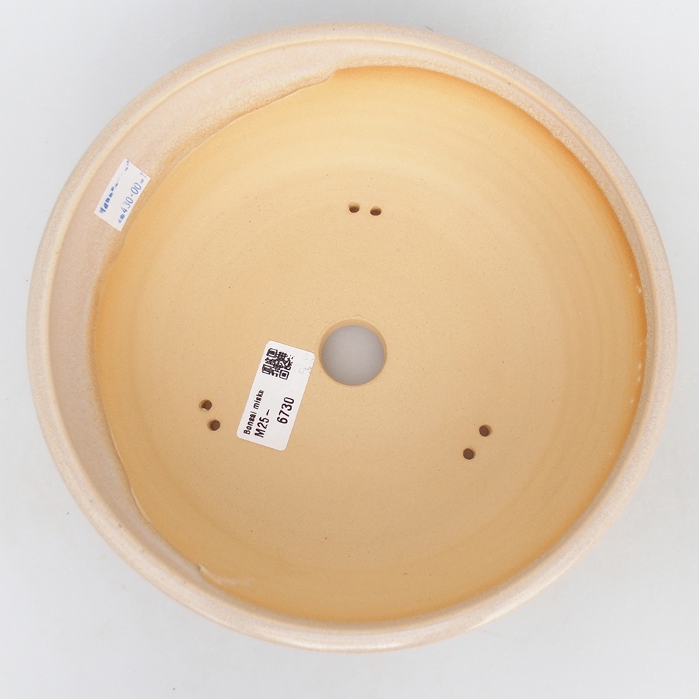 Cuenco bonsái de cerámica 22 x 22 x 7,5 cm, color beige