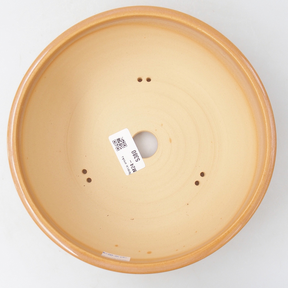 Cuenco bonsái de cerámica 20,5 x 20,5 x 7,5 cm, color beige