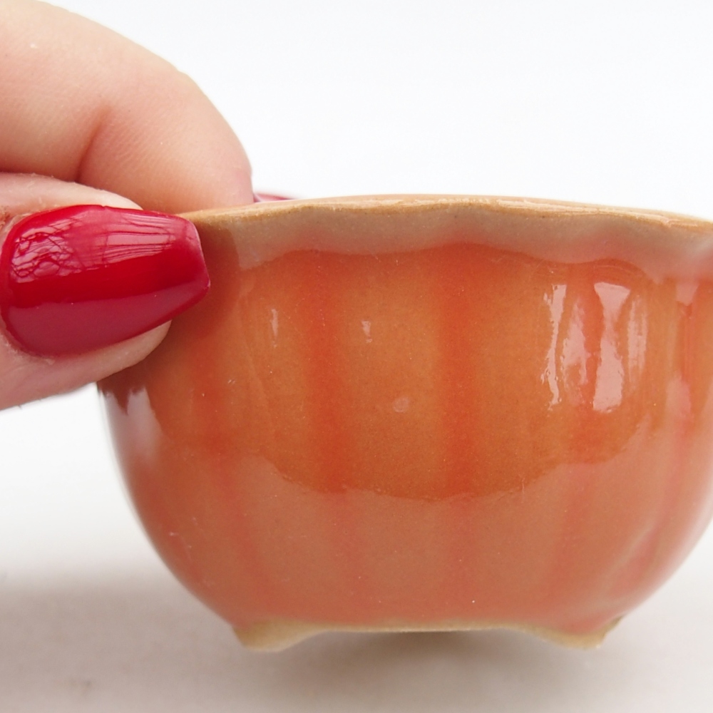 Cuenco bonsái de cerámica 7 x 8,5 x 3,5 cm, naranja