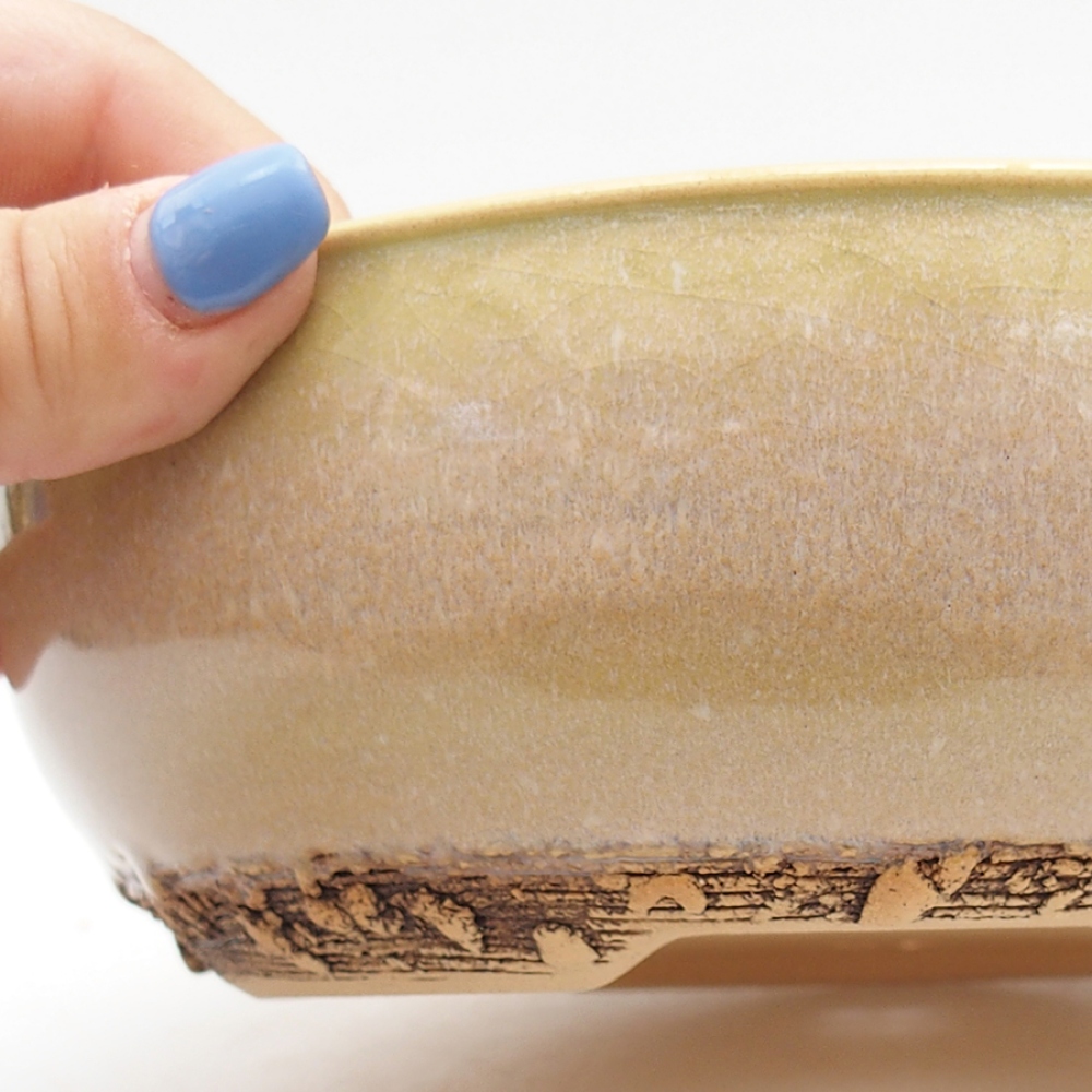 Cuenco bonsái de cerámica 18 x 18 x 6 cm, verde