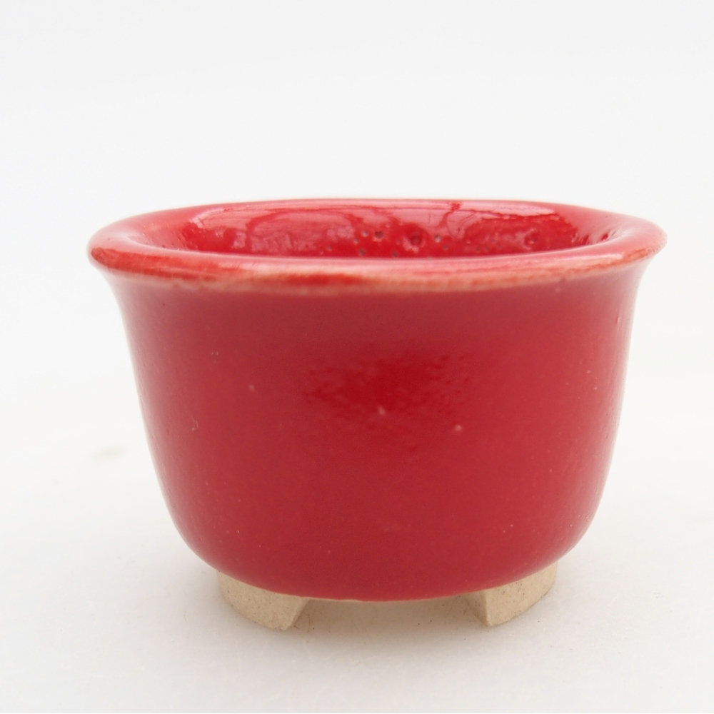 Cuenco mini bonsái 4 x 4 x 2,5 cm, color rojo