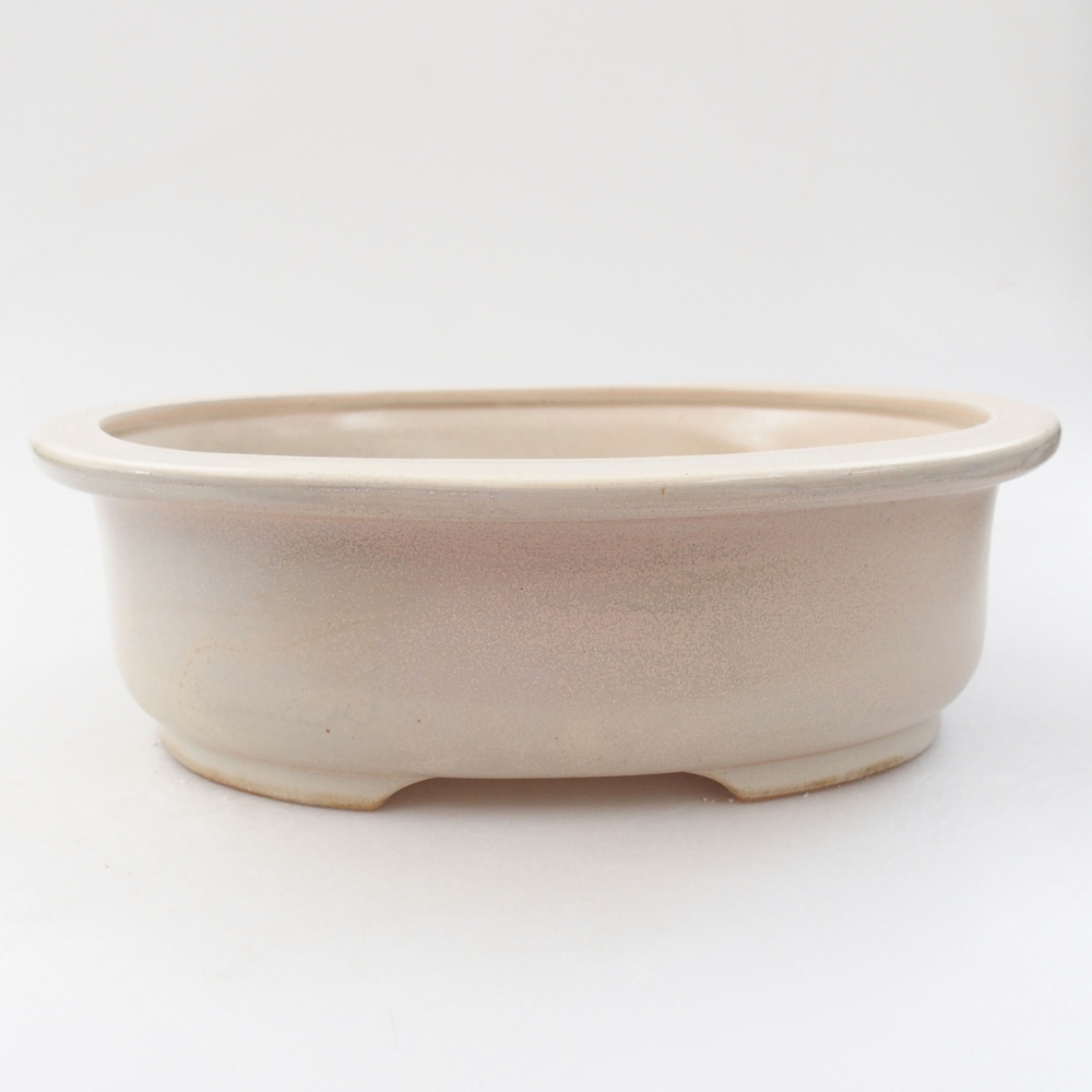 Cuenco bonsái de cerámica 26 x 22 x 8 cm, color beige