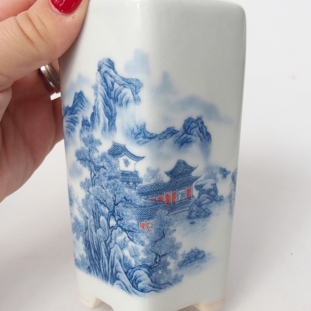 Cuenco bonsái de cerámica 5,5 x 5,5 x 12 cm, color blanco