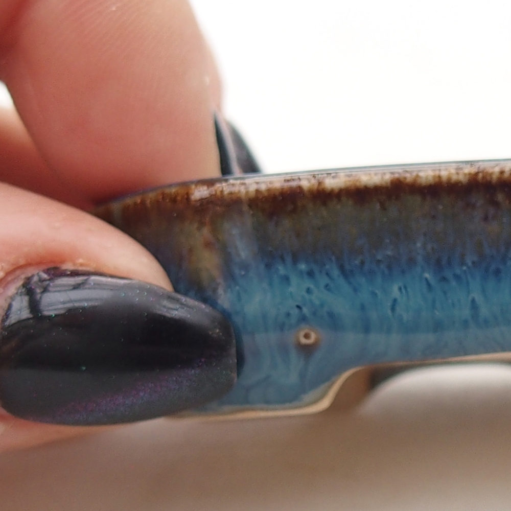 Mini cuenco bonsái 5,5 x 4 x 1,5 cm, color azul