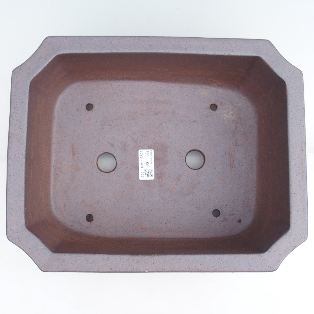 Cuenco bonsái de cerámica 33 x 26 x 12,5 cm, color metálico