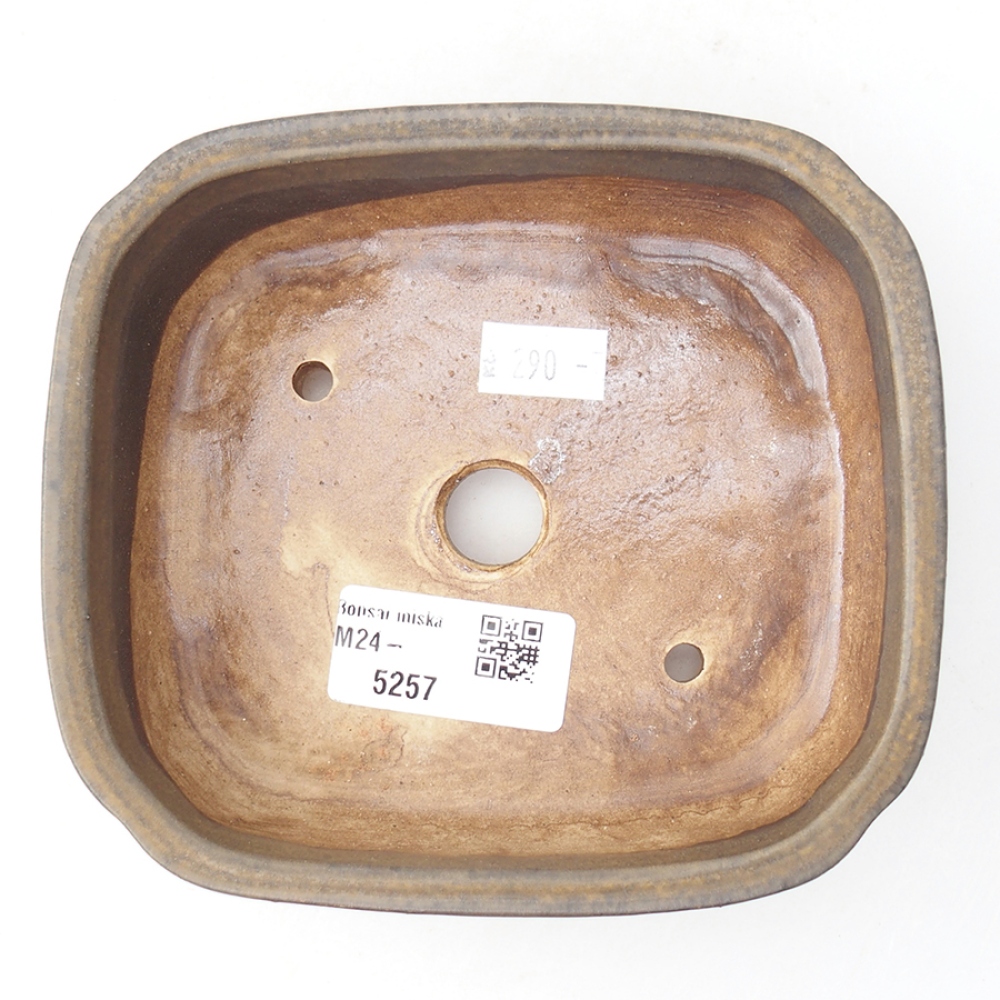 Cuenco bonsái de cerámica 13,5 x 12 x 4 cm, marrón